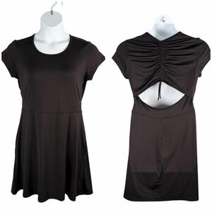 Reel‎ Legends Dress Womens Large Black Fish Scale Print Open Back Keep It Cool